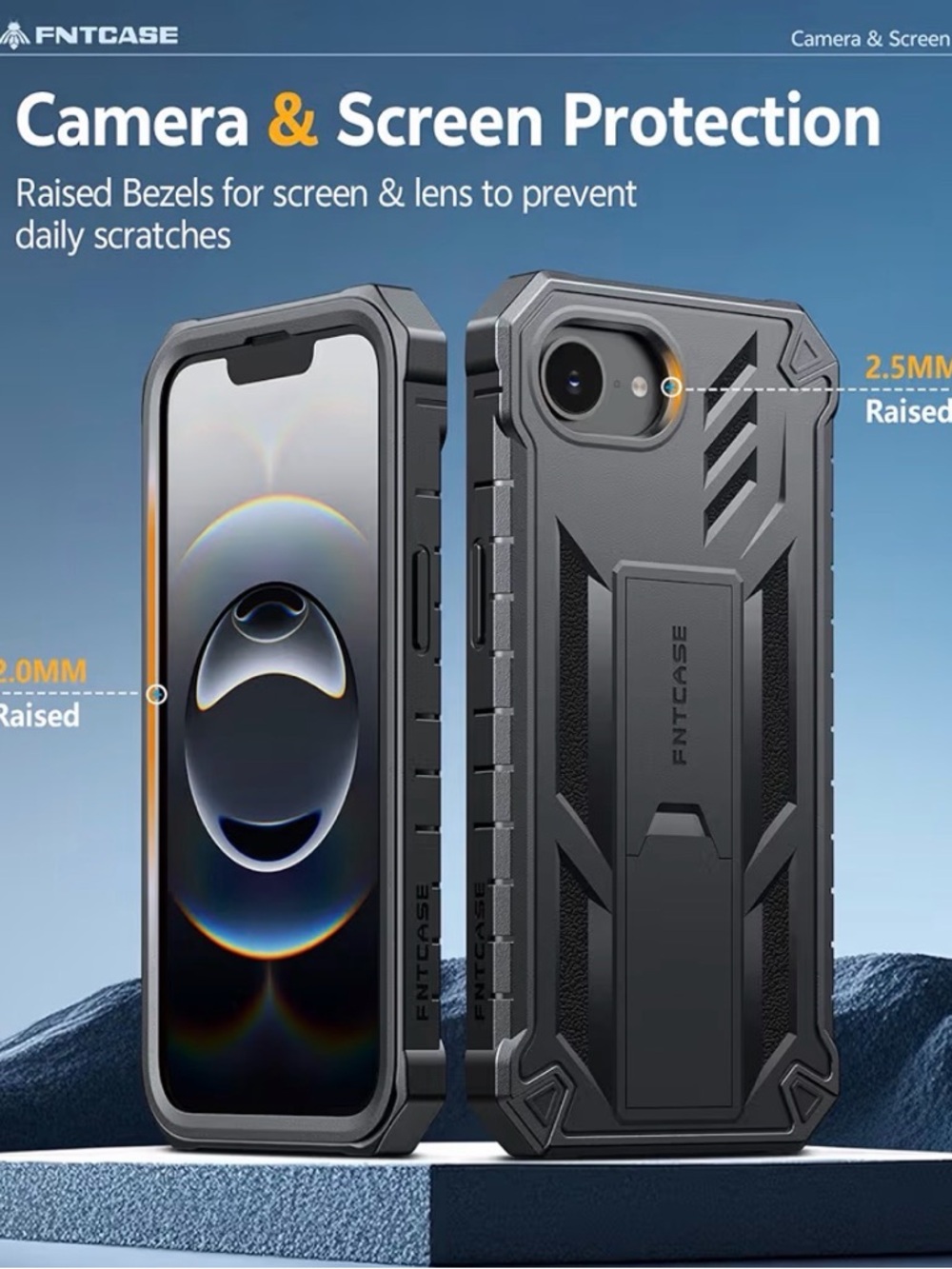 NIB FNTCASE iPhone 16e (2025) Rugged Phone Case | Built-In Screen Protector - Picture 6 of 6